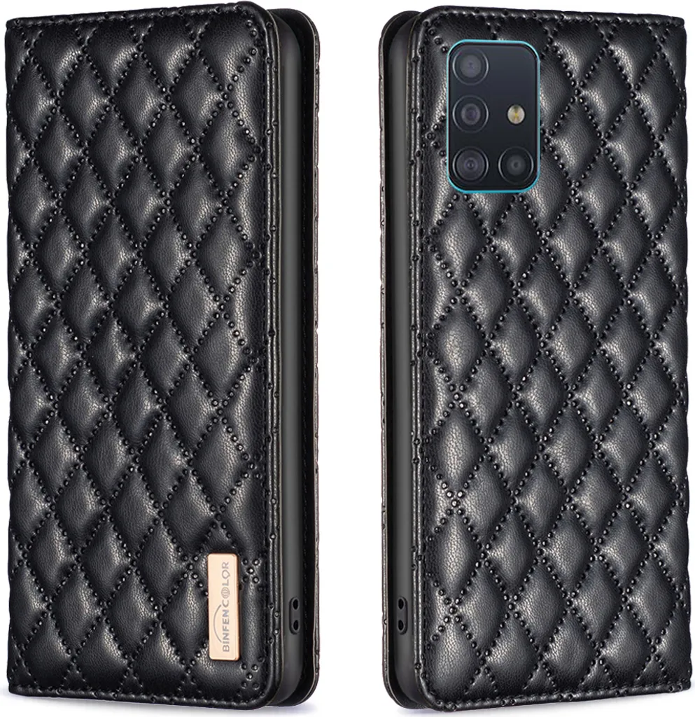 Custodia Galaxy A51 4G, elegante custodia in pelle flip con slot per schede e supporto per Samsung Galaxy A51 4G nero