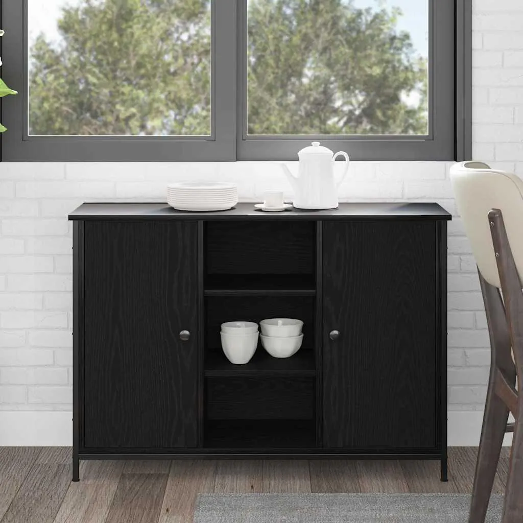 Mobiletto Nero Rovere 100x35x70 cm | Credenza Salotto Möbel2025