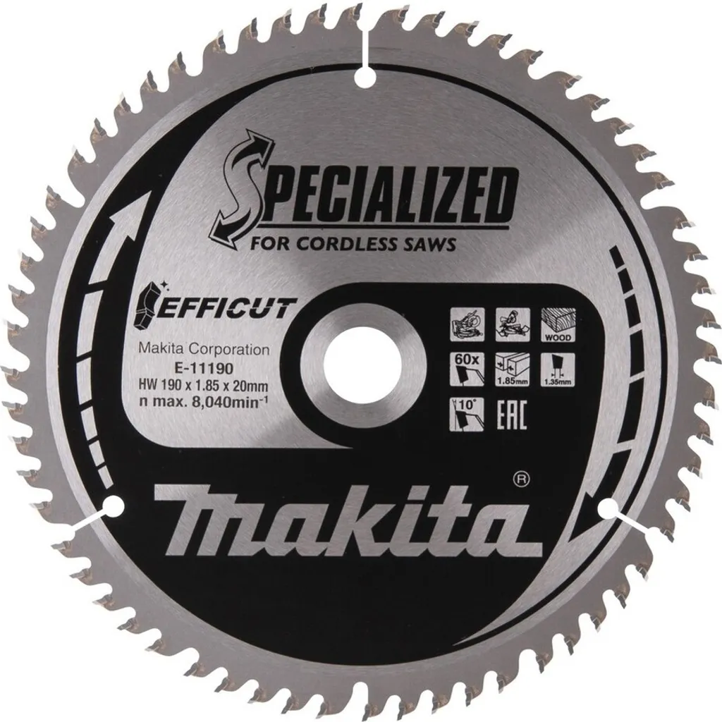 Lame Makita 190mm 60Z : finissez vos coupes de bois sans éclats ni effort