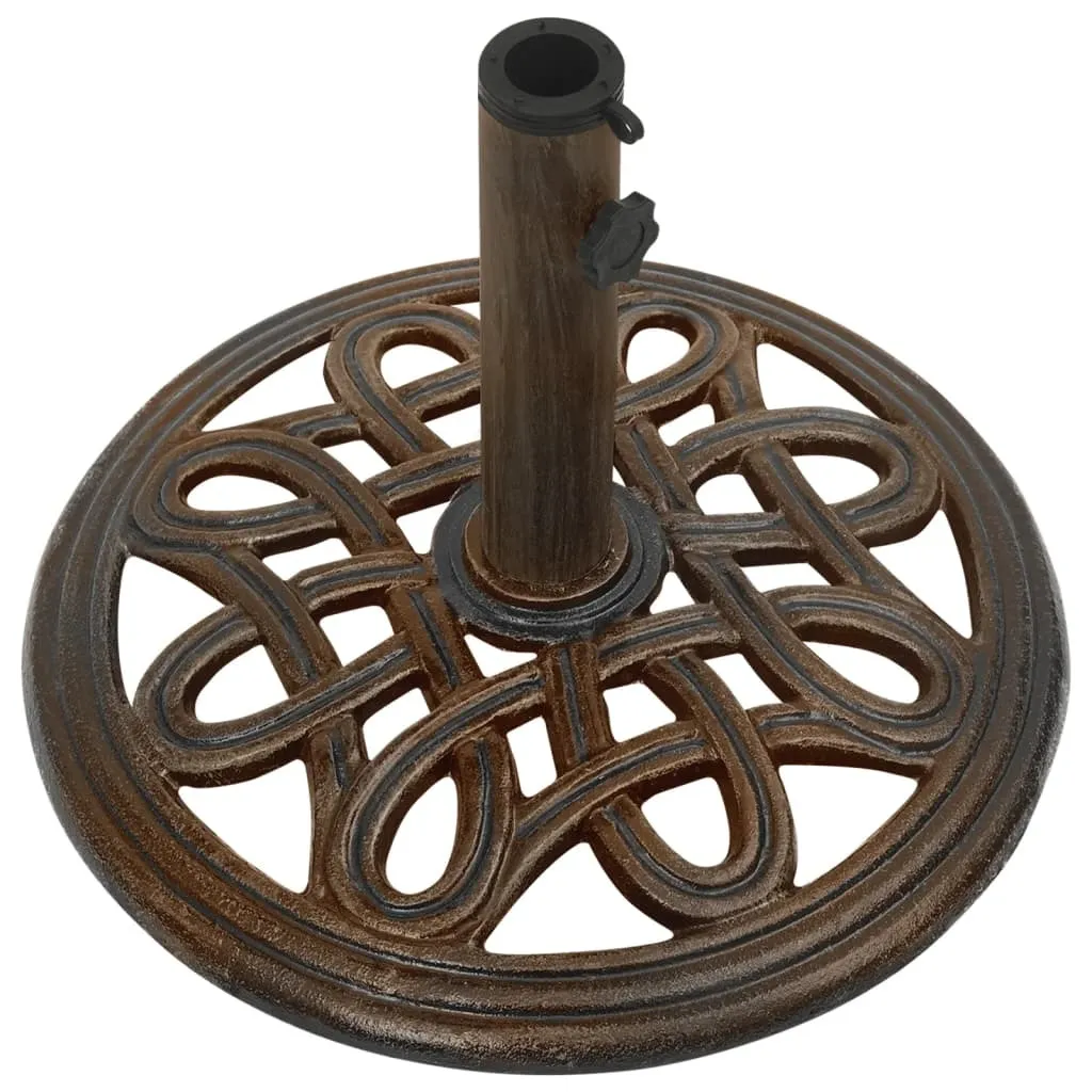 Support parasol terrasse en fonte bronze 40x40 cm fixation solide