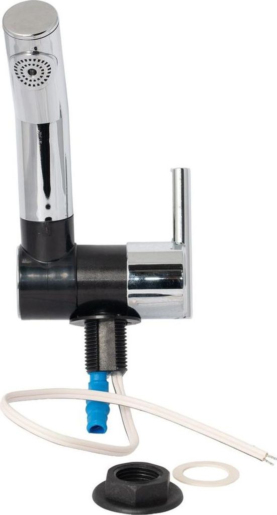 Camping Automatikwasserhahn Sienna Schwarz Chrom Kaltwasser Wasserhahn 12V Mikroschalter