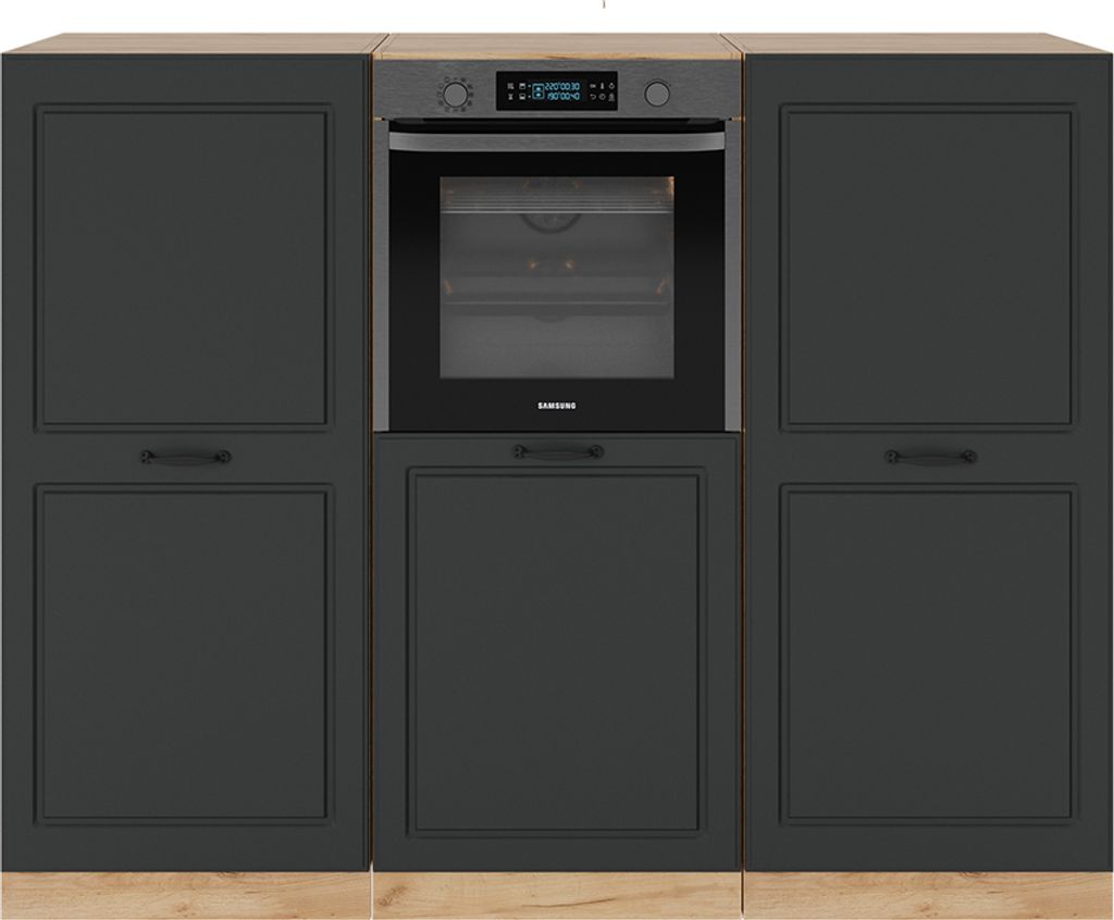 Küchenblock Vicco R-Line Anthrazit Landhaus/Goldkraft Eiche 180 cm ohne Arbeitsplatte, Model 53647