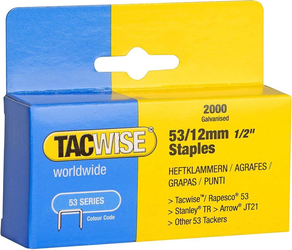 TACWISE 337 Graffe TACWISE 53/12 mm, zincate, 2.000 pezzi Immagine del prodotto 