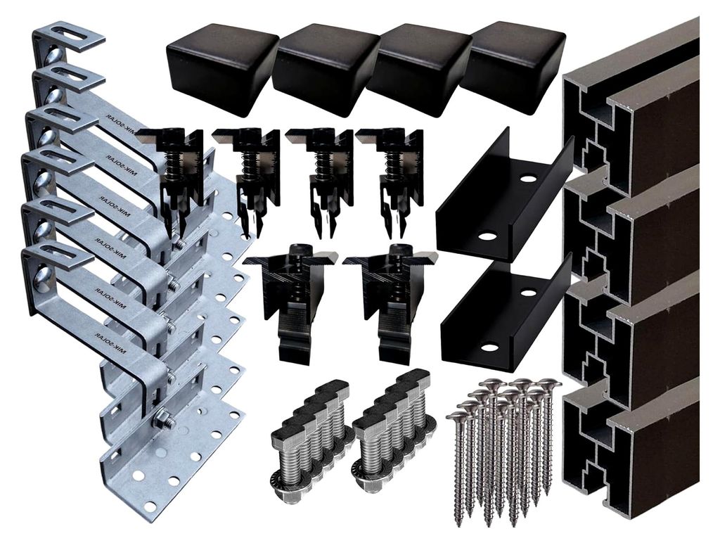 MIK-SOLAR SET 2 x PV-Module 30 mm FULL BLACK, Photovoltaik, Dachhalterung, PV Halter, Ziegeldach Montage-Set, 2 Module, Schwarze Schienen (0 % nach...