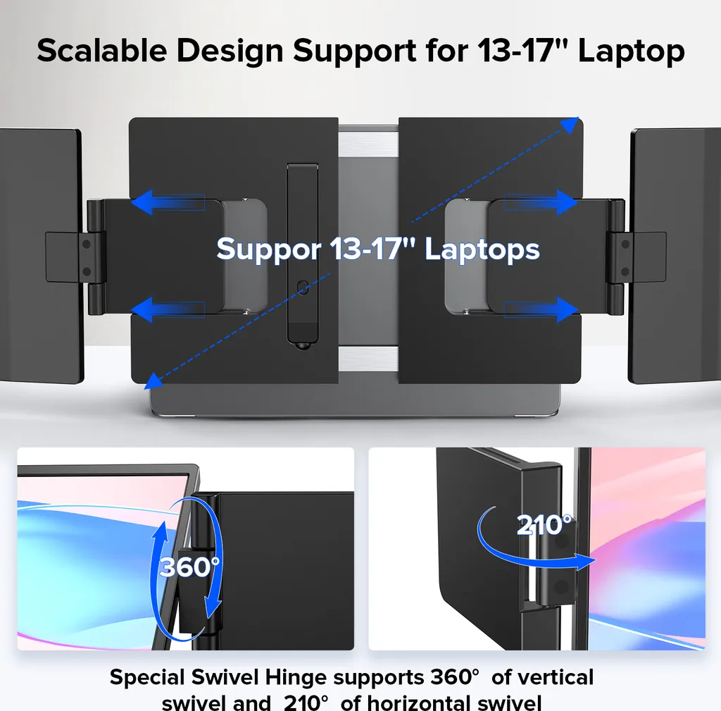 Écran portable pour télétravail 14" - Double écran IPS 2K USB-C Multi - 5