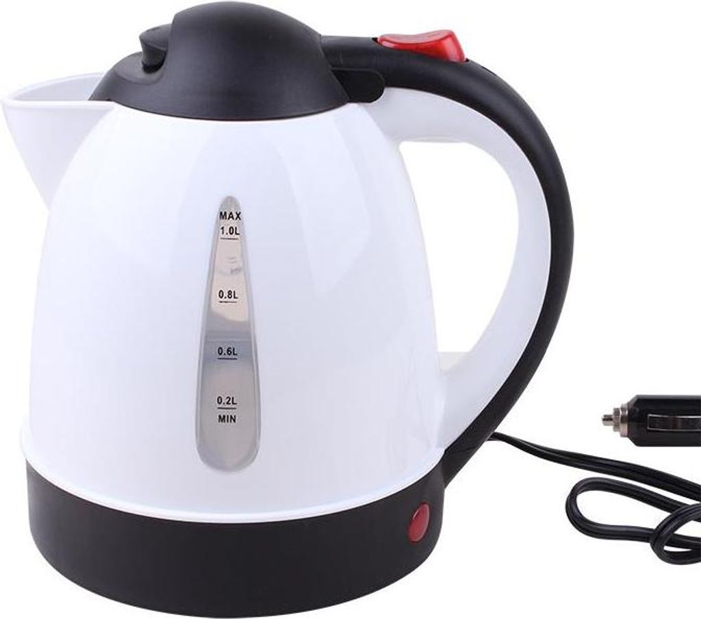 Auto Wasserkocher, 12V 150W 1000ml, Tragbar Mit Automatischer Abschaltung, Für LKW Reise Camping, Weiß