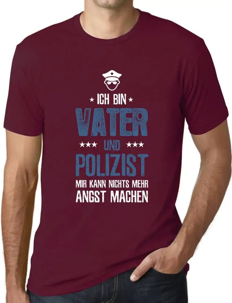 Herren Grafik T-Shirt Vater Polizist Papa Öko-Verantwortlich Vintage Jahrgang Kurzarm Lustige Druck Geburtstag Geschenk Mann