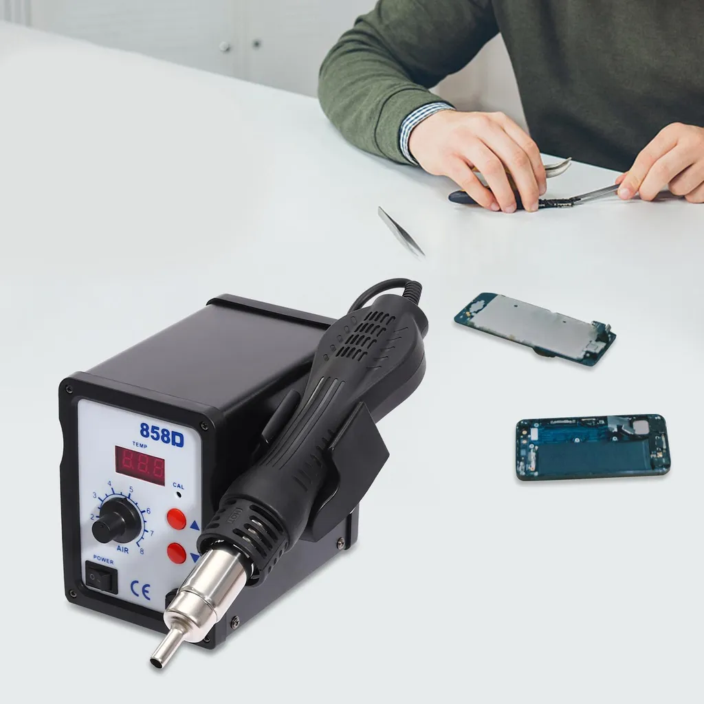 Réparation électronique sans risque : Station air chaud réglable précise