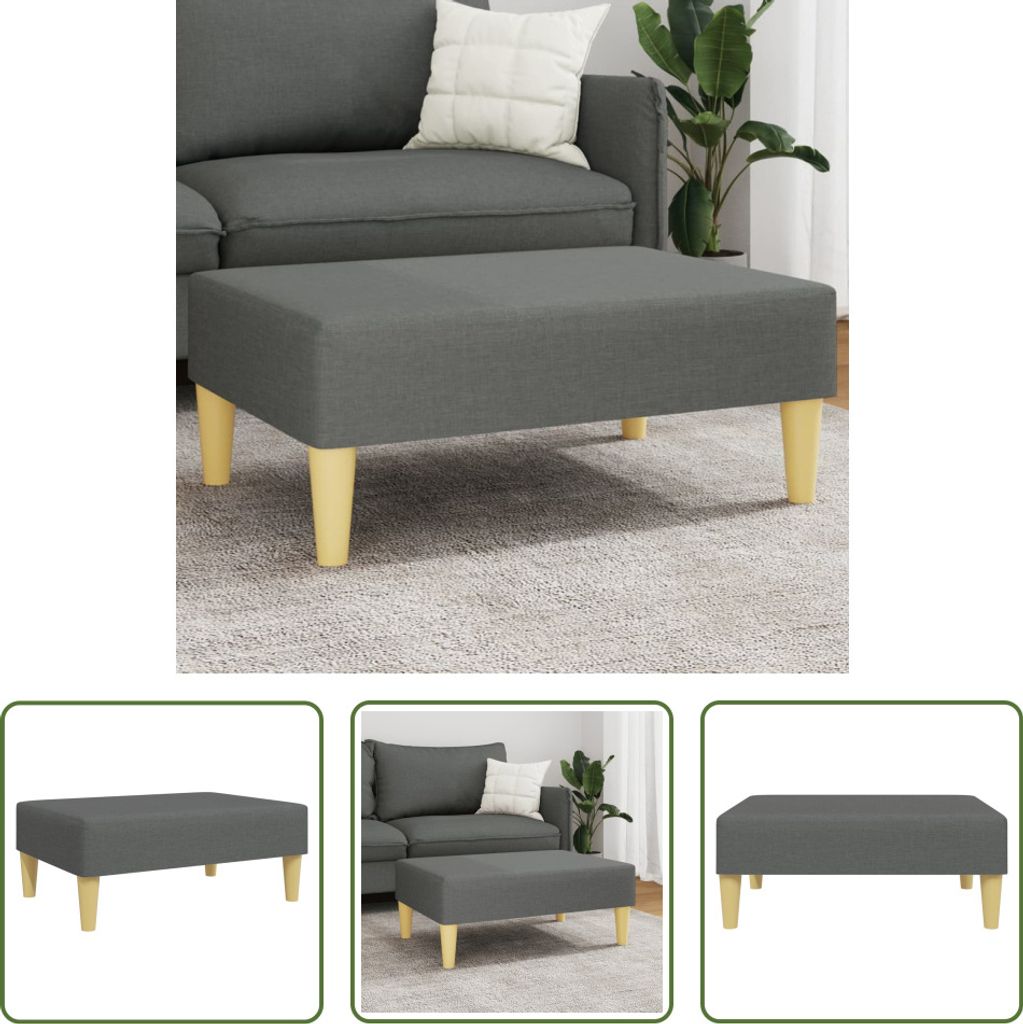 The Living Store Fußhocker Dunkelgrau 77x55x31 cm Stoff