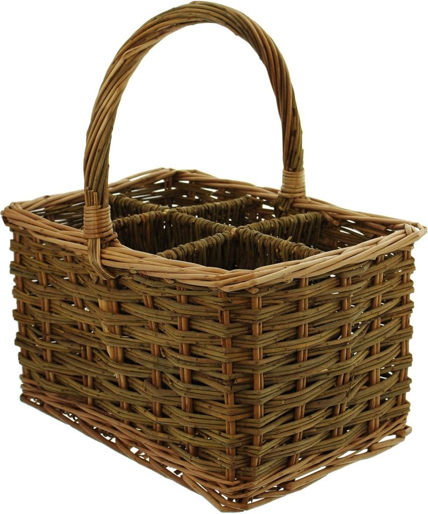 Panier à bouteilles, panier cadeau, osier naturel, pour 6 Image du produit 