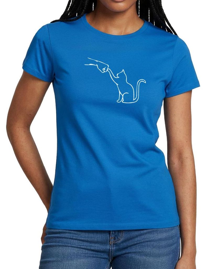 Spreadshirt Katzenliebe Vater Sohn Verbindung Frauen T-Shirt, XL, Royalblau