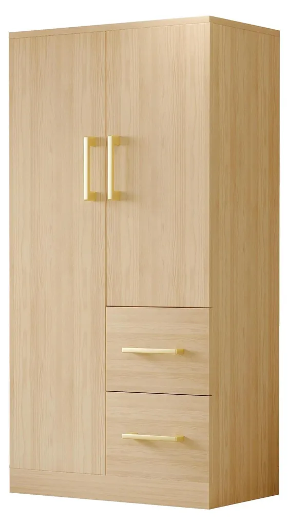 Armoire en bois 2 portes pour chambre enfant avec tiroirs coulissants