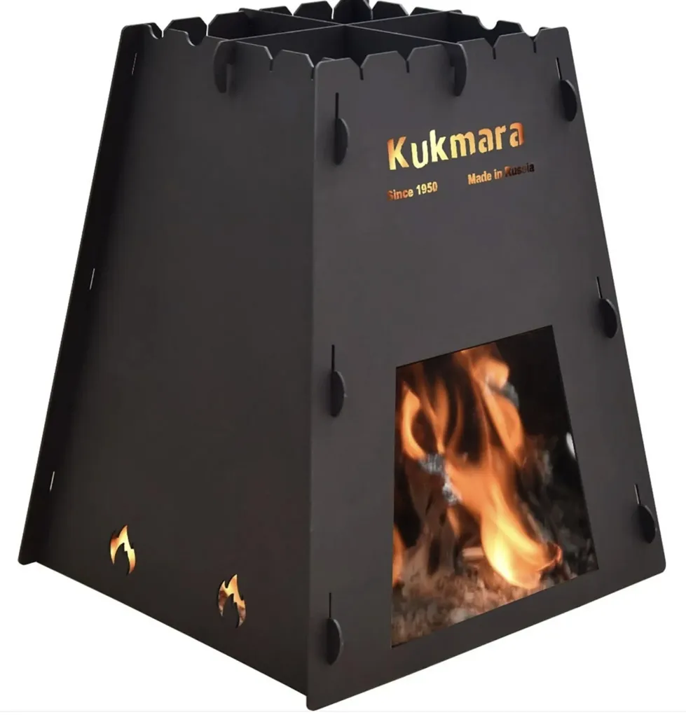 Cuisinière de camping à bois portative en acier épais de 2 mm