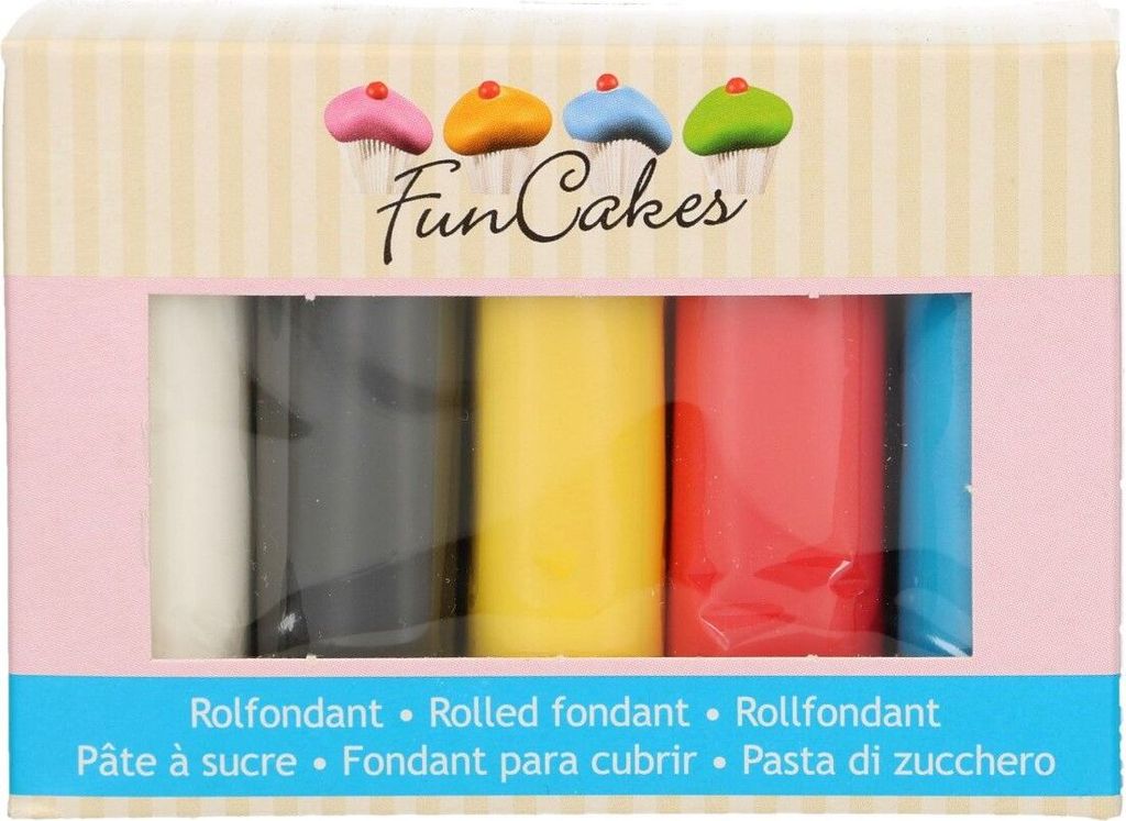 FunCakes Fondant Multipack Primary (Primärfarben) 5 x 100g