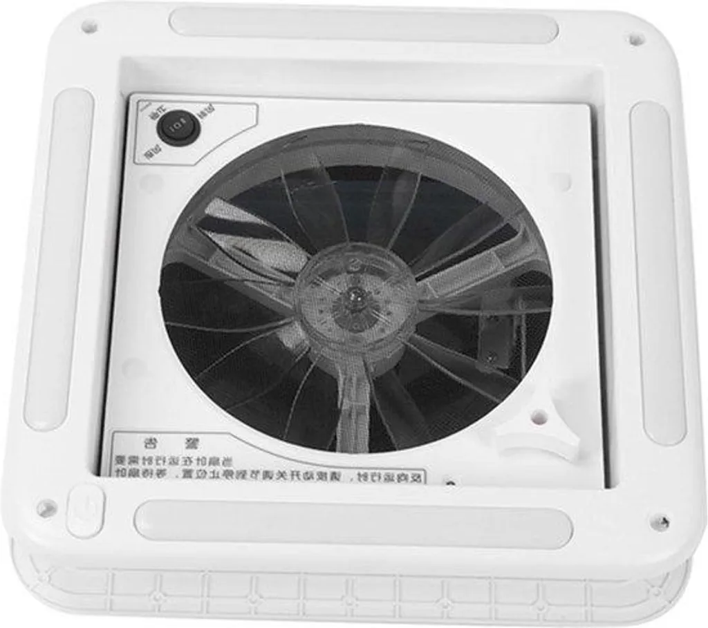 Ventilateur de toit 12V 11 pouces avec éclairage LED et grille inox
