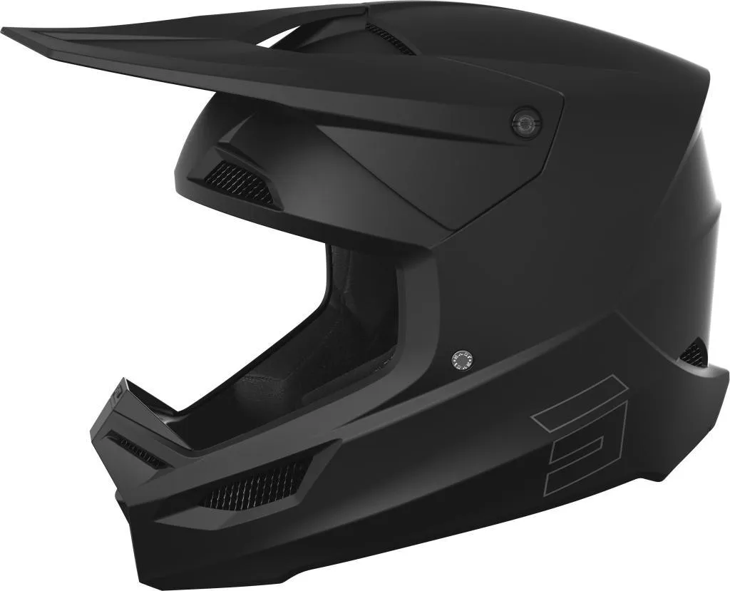 Casque SHOT Race Solid Noir Mat XXL - Casque Cross Intégral Homologué