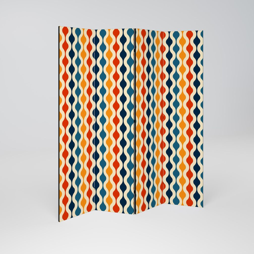 SpaceRebels Paravent Raumteiler - 4-teilig Raumtrenner, Druck 2-Seite - Raumtrenner - Trennwand Wohnung - Room Divider - Spanische Wand Deko Modern...