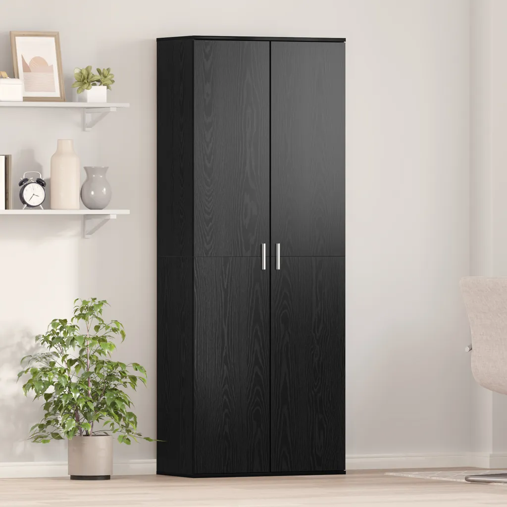 vidaXL Highboard noir chêne 70x33,5x180 cm en bois d'ingénierie robuste
