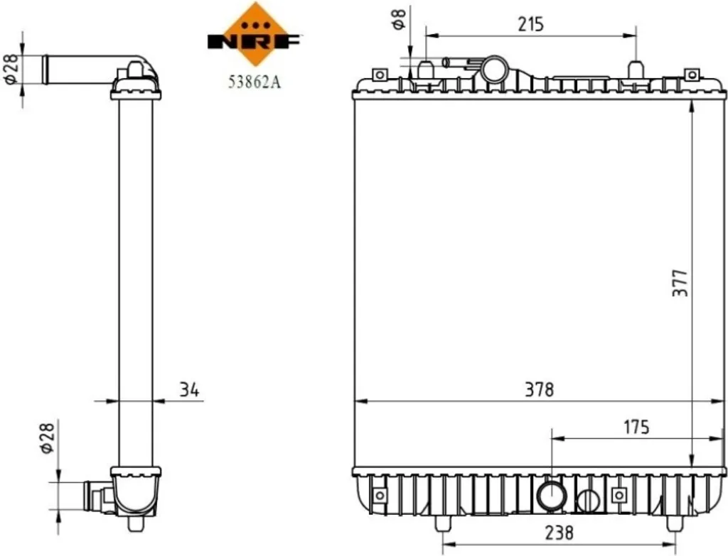 Radiateur de refroidissement moteur en aluminium NRF haute densité