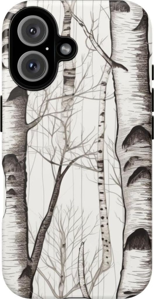 Birkenstämme im eleganten Muster – Hülle Kompatibel mit iPhone 16