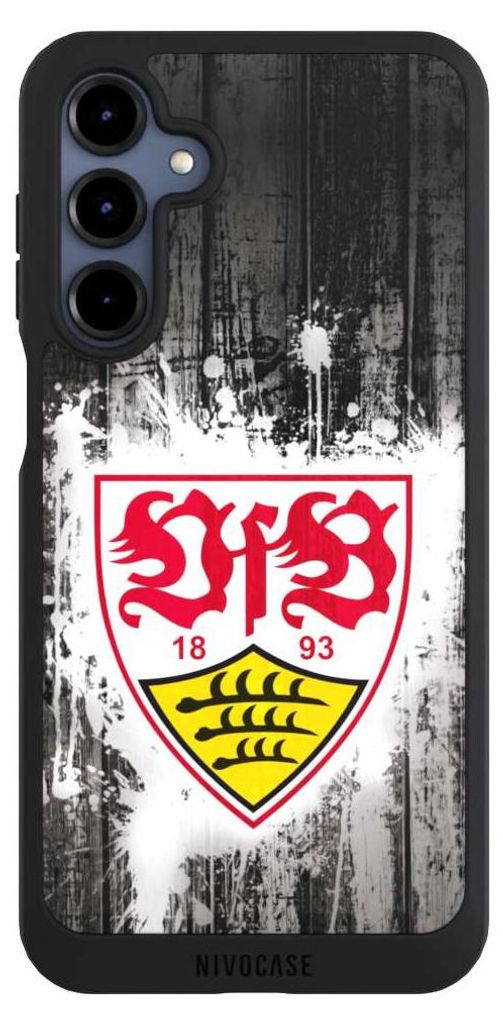 NIVOCASE Handyhülle für Samsung Galaxy A16 5G Hülle NIVOpure Case Schwarz Bundesliga Offizielles Lizenzprodukt VfB Stuttgart