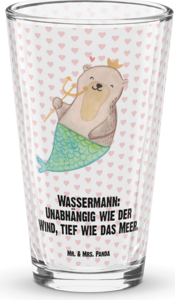 Mr. & Mrs. Panda Glas Wassermann Astrologie - Transparent - Produktbild 