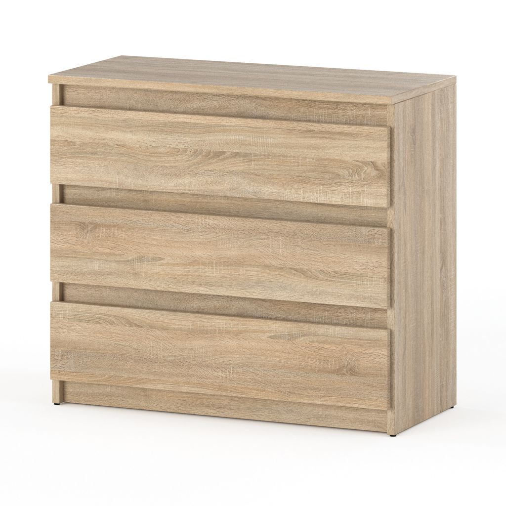 STIV Möbel | Komoda Dąb Sonoma 80x33,5x71,5 cm | 3 szuflady Zdjęcie produktu 