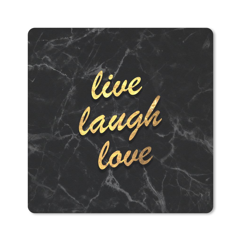 MuchoWow Mauspad Mousepad Zitat - Liebe - Marmor - Gold 30x30 cm - Mousepads - Maus Mat - Pad - Mausunterlage - Gaming