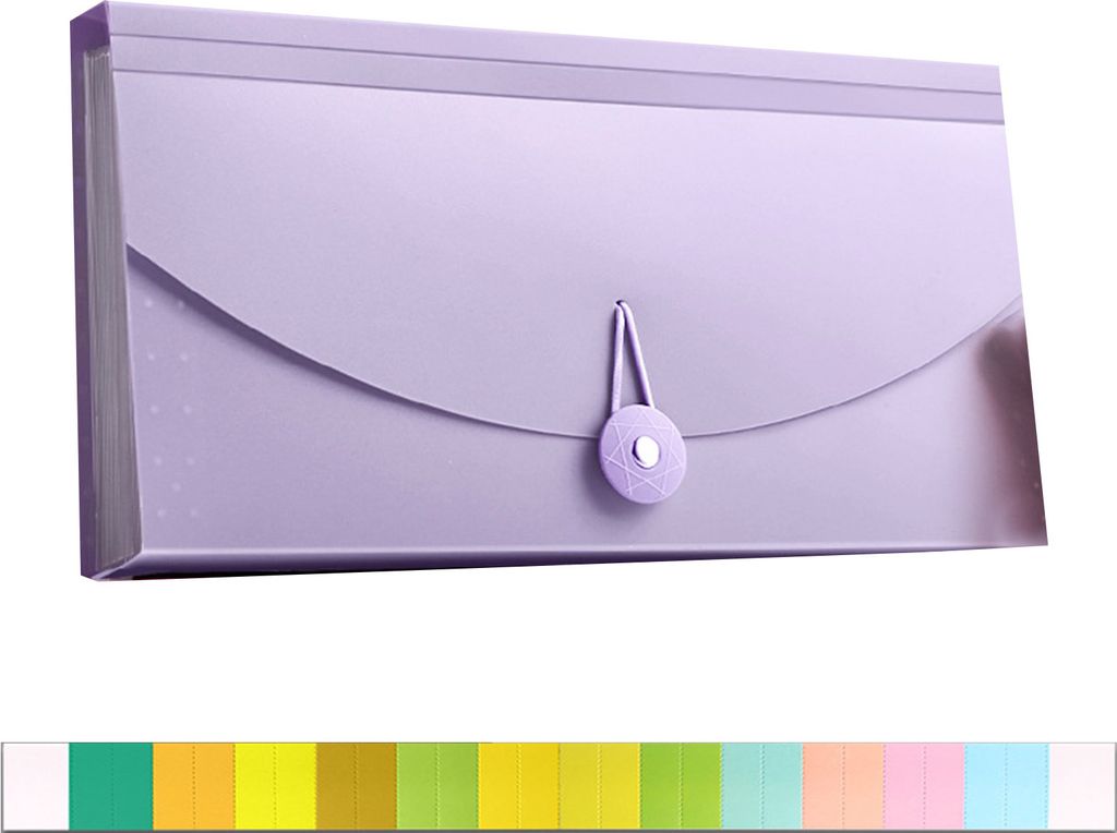 Quittungs-Organizer, wasserdicht, für Kassenbons, Fächermappe, Knopf-Design, große Kapazität, Aufbewahrungstasche für Geschäftscoupons
