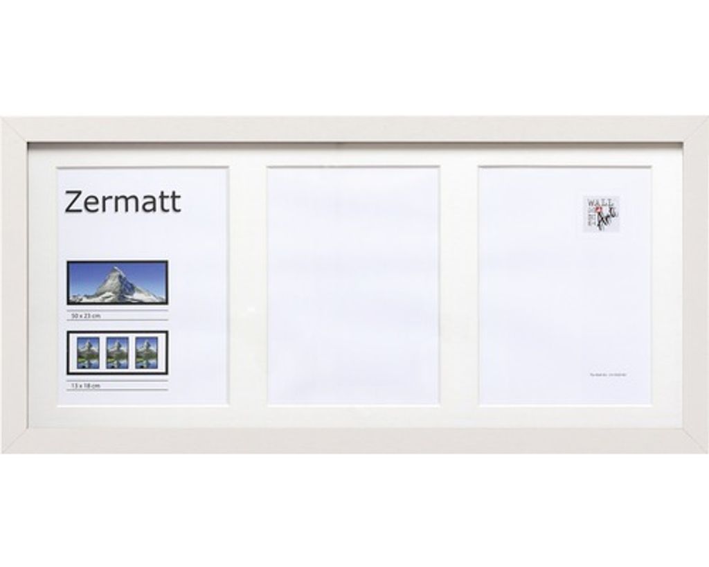 Objektrahmen MDF Zermatt weiß 50x23 cm 3 Fotos 13x18 cm