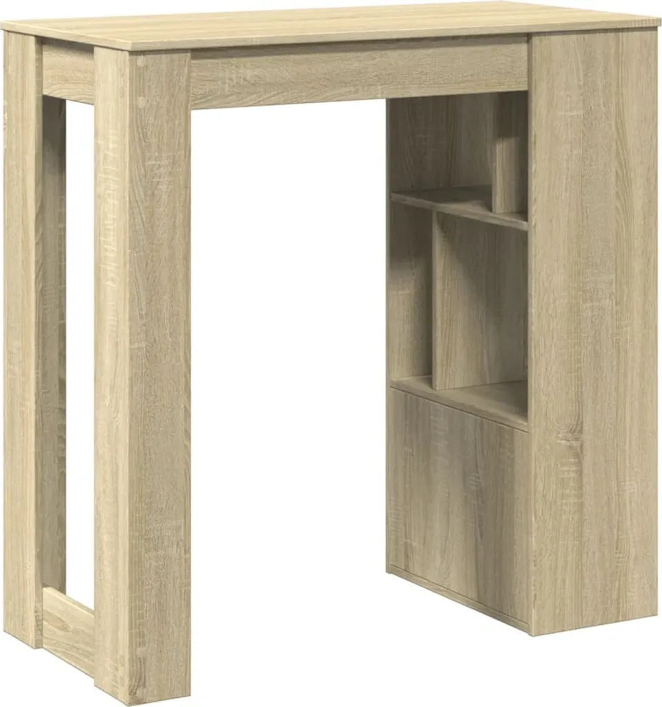 Tavolo Alto da Colazione Rovere Sonoma 102 cm con Porta Bottiglie - 6