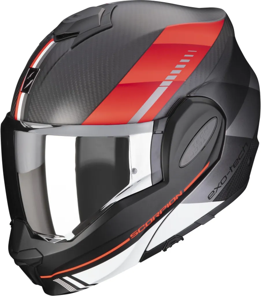 Casque Moto Modulable Scorpion Exo-Tech Evo Carbon Genus en Fibre