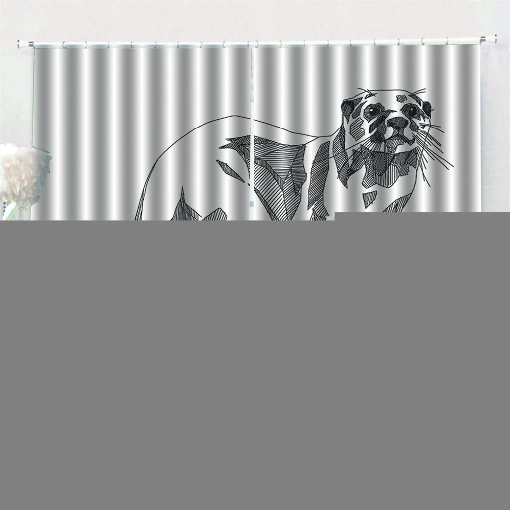 Icegrey 2 Stš¹ck Tiere Gardinen Vorh?nge Verdunkelungsvorh?nge Blickdicht 3D Curtain Schlafzimmer Wohnzimmer mit Haken, Stil 16, 320x270cm