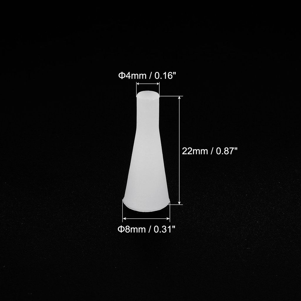 Silikon Gummi Konisch Stecker 4mm bis 8mm Solid Wei? fš¹r Pulverisierung Lackierung Eloxierung Beschichtung Sandstrahlen Labor Verwendung
