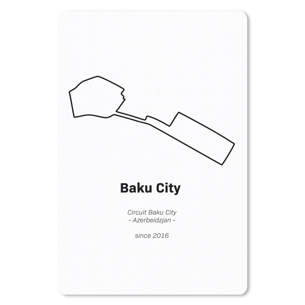 MuchoWow Mauspad Mousepad Formel 1 - Baku - Rennstrecke 18x27 cm - Mousepads - Maus Mat - Pad - Mausunterlage