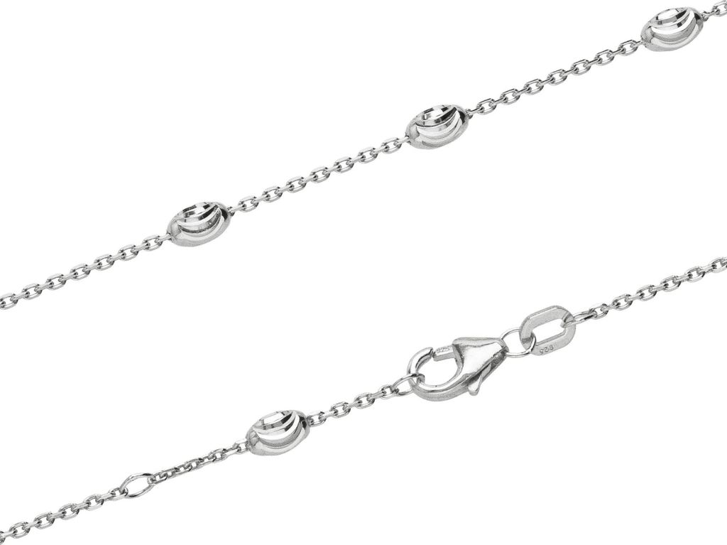 25cm Fusskette Ankerkette diamantiert 925 Sterling Silber Fusskettchen Silber