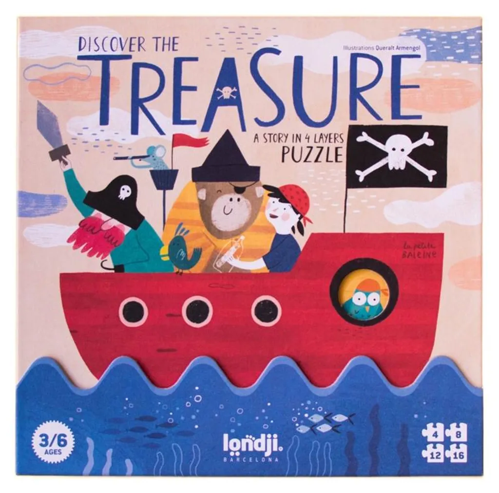 Grand Puzzle Enfant Londji Trouve le Trésor en Carton Recyclé Durable 47cm