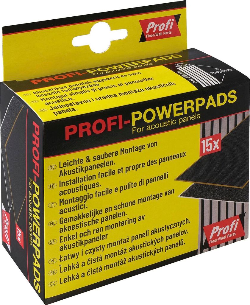 Kosche Profi-Powerpads schwarz für Akustikpaneele 15 Stück Produktbild 