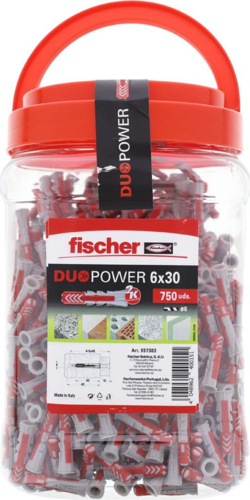 fischer Universal Dübel Duo Power Grau/Rot Grösse 6 x 30 Produktbild 