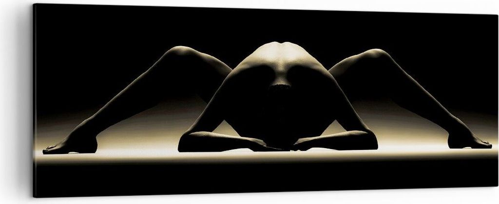 Bild auf Leinwand - Leinwandbild - Nackter Körper Modell künstlerische Pose - 140x50cm - Wand Bild - Wanddeko - Leinwanddruck - Bilder - Kunstdru...