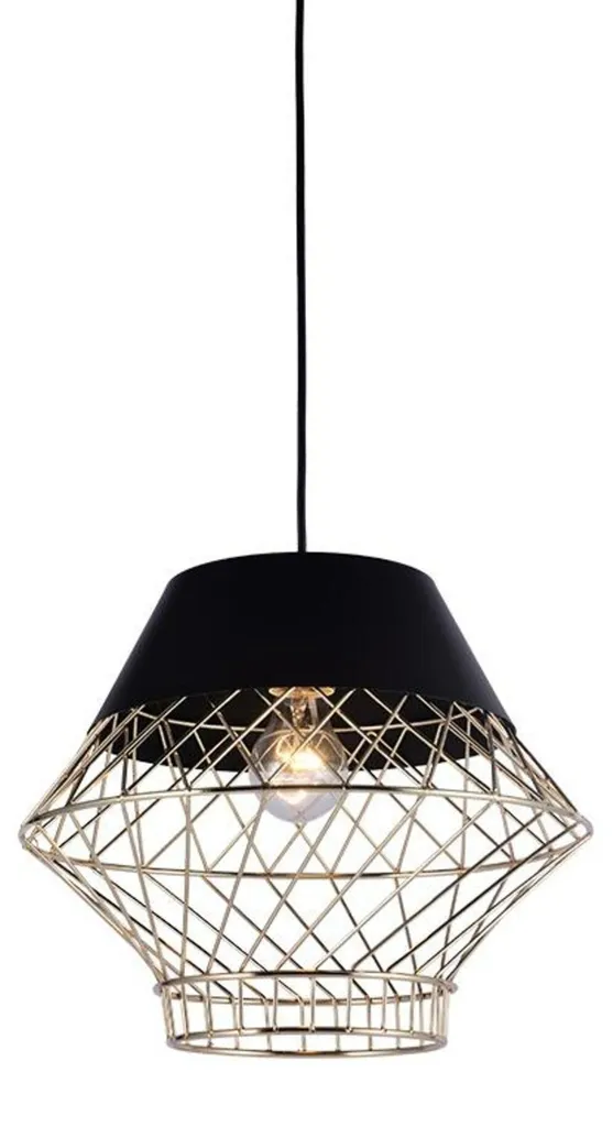 Suspension vintage ACA OD8070BK luminaire industriel en métal noir chic