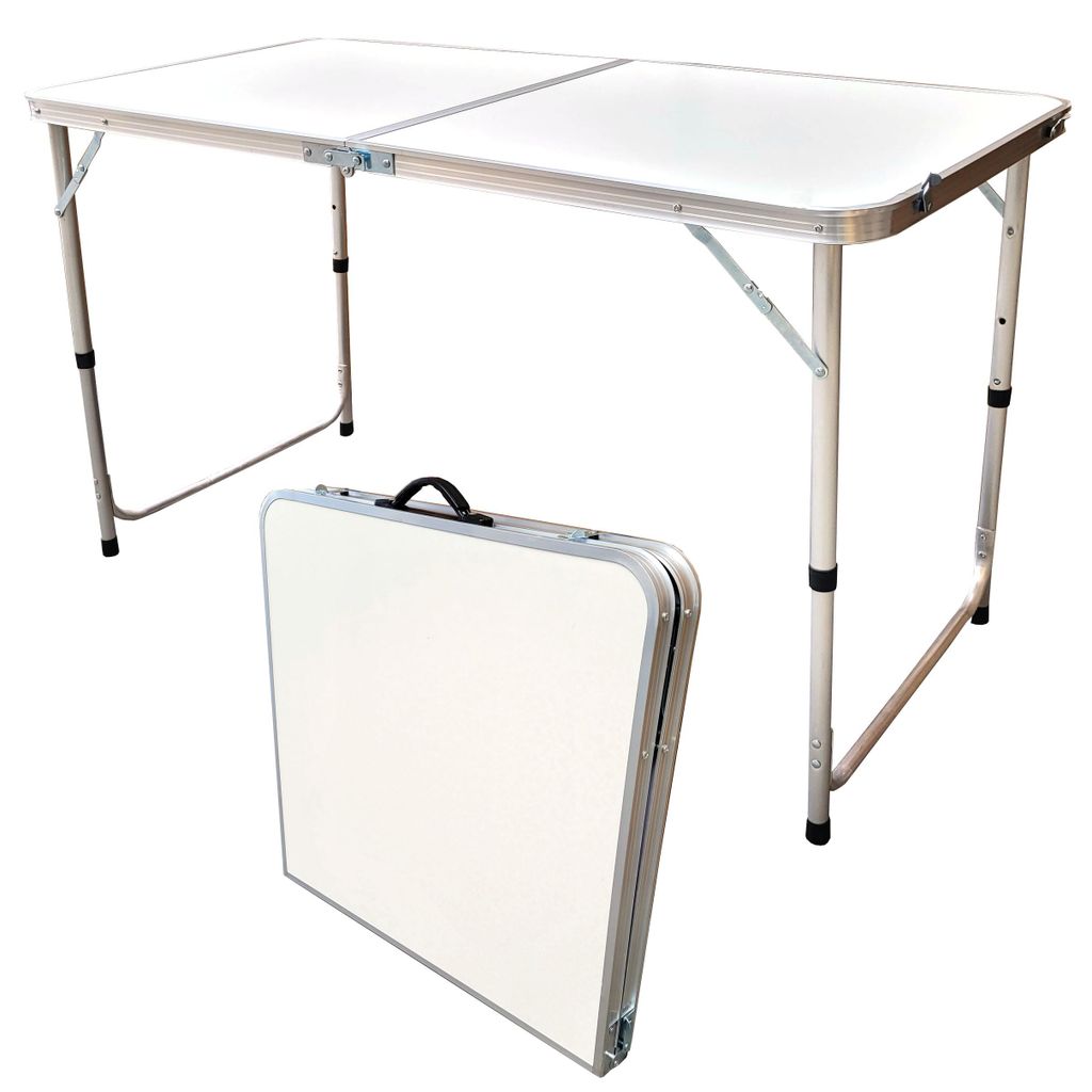 Campingtischtisch Weiß 120 x 60cm Klapptisch Aluminium mit Produktbild 