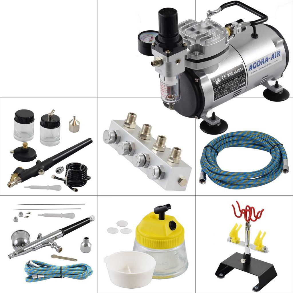 Agora-Tec Airbrush Komplett-Set EXPERT XVIII.1