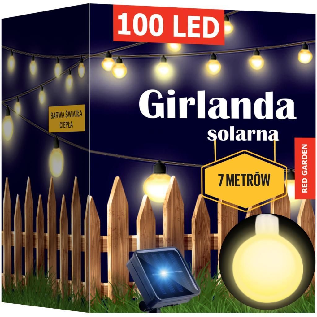 KRUMAD Solarna girlanda ogrodowa 100 LED - ciepłe białe Zdjęcie produktu 