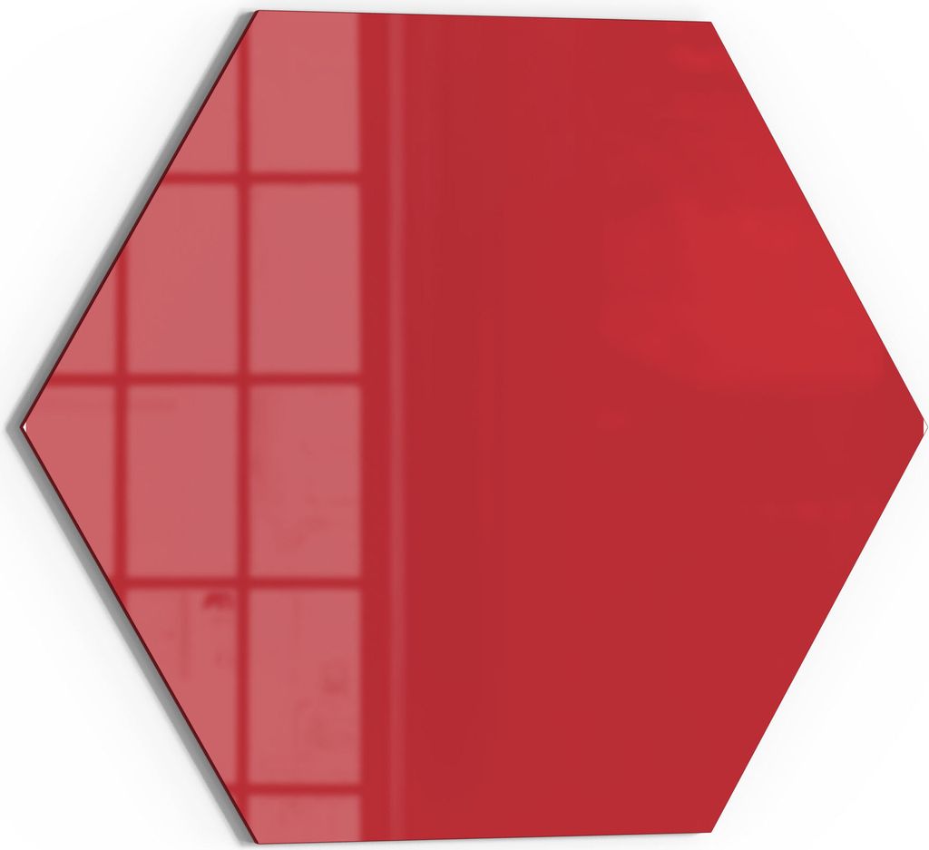 DEQORI Magnettafel Glas 55x48 cm 6-eckig 'Rot' beschreibbar Produktbild 