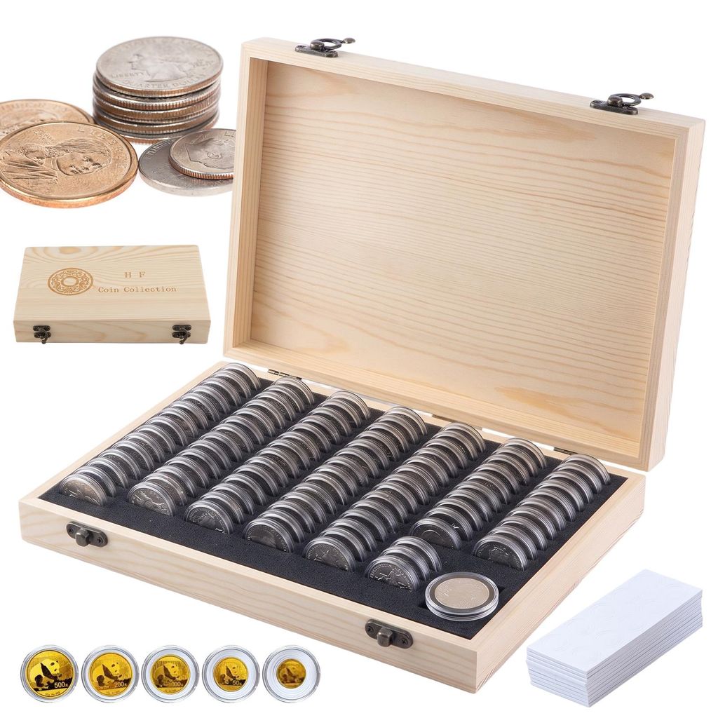 Münzsammelbox, Münzhalter, Münzbox aus Holz, 100 Stück Produktbild 