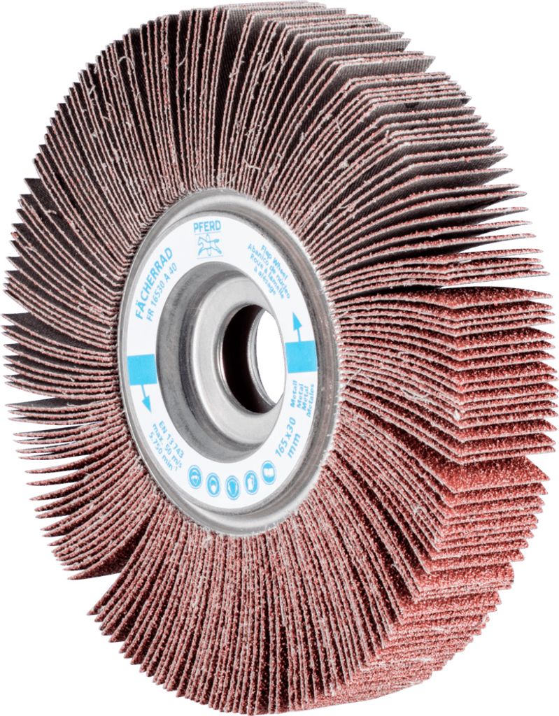 PFERD TOOLS Lamellenschleifrad FR Ø 165x30mm Bohrung Ø 25,4 mm A40 für universelle Anwendung