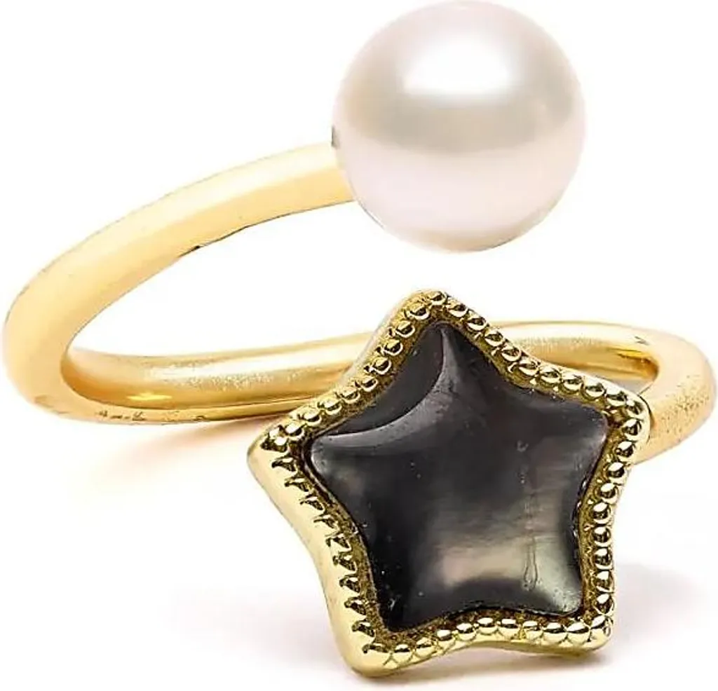 Bague réglable étoile et perle pour femme - Set de 2 bijoux pour cadeau