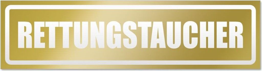 Kiwistar Rettungstaucher invertiert Magnetschild Schild magnetisch - 20cm Gold - Magnetfolie für Auto PKW Kfz