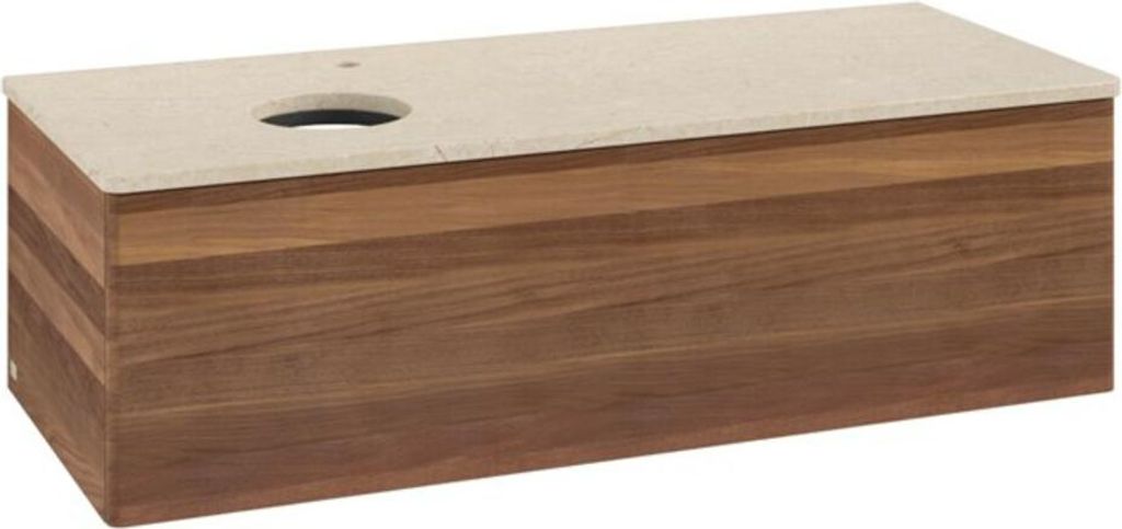 V&B Waschtischunterschrank ohne Frontstruktur, mit Beleuchtung Antao 120x36x50cm, HL, WBP botti., w. wal